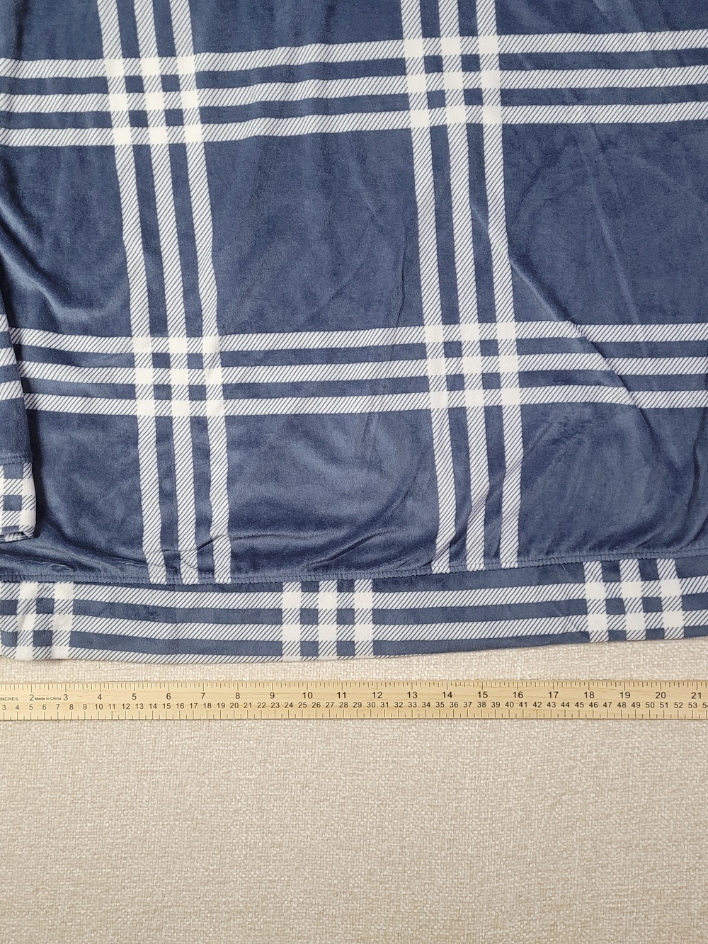 Cozy Women's Navy Plaid Long-Sleeve Pajama Set - Picture 7 of 12
